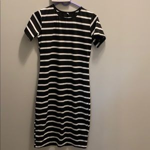 Black & White Short sleeve Maxi Dress
